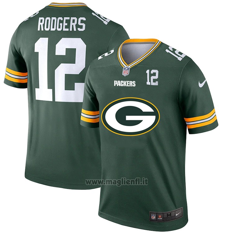 Maglia NFL Limited Green Bay Packers Rodgers Big Logo Number Verde